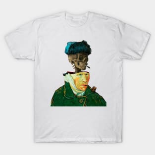 Surreal Van Gogh portrait wit Skeleton T-Shirt